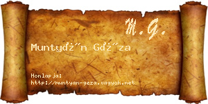 Muntyán Géza névjegykártya